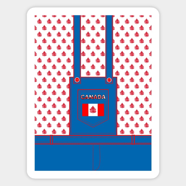 CANADA Blue Jean Overalls Sticker by SartorisArt1